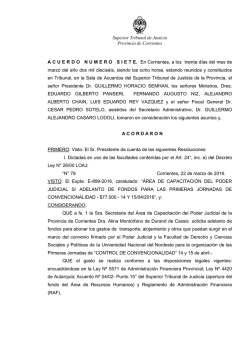 Acuerdo N° 07/2016 - Poder Judicial de Corrientes