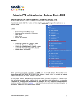 Activación IFRS en Libros Legales y Opciones Clientes EXXIS