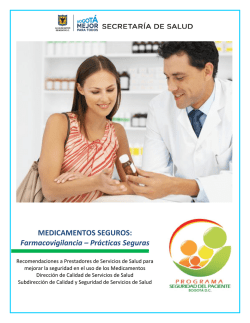 MEDICAMENTOS SEGUROS - Secretaría Distrital de Salud de Bogotá