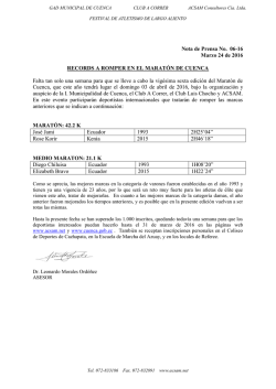 Maratón de Cuenca - ACSAM Consultores Cia. LTDA.