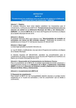 INSTRUCTIVO META 44 &ldquo;Fortalecimiento de condiciones