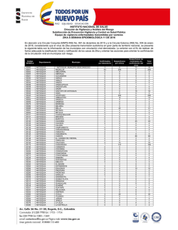 INSTITUTO NACIONAL DE SALUD Dirección de Vigilancia y