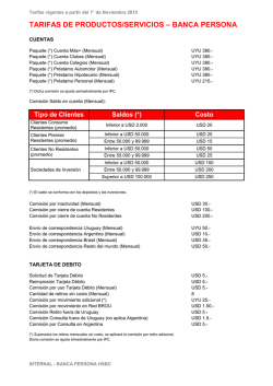 Tarifas Banca Persona