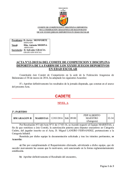acta comité nº 12 escolar - Federación Aragonesa de Balonmano