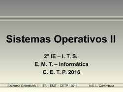 Presentación del Curso de Sistemas Operativos II – 2016