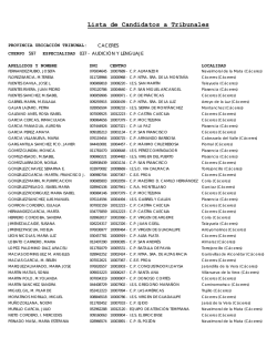 Lista de Candidatos a Tribunales