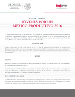 Convocatoria - Jóvenes por un México Productivo