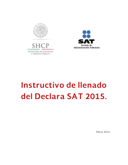 Instructivo de llenado DeclaraSAT 2015