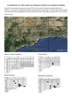 Distribución de Ensifera en y alrededor de Málaga