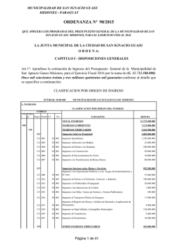 ordenanza nº 98/2015 - Municipalidad de San Ignacio Guazú