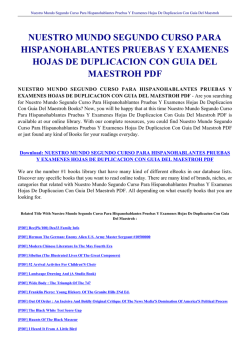 nuestro mundo segundo curso para hispanohablantes pruebas y