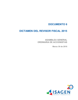 Dictamen del revisor fiscal 2015