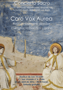 Concierto Sacro - Coro Vox Aurea
