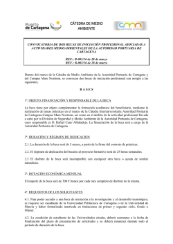 Convocatoria - Universidad Politécnica de Cartagena