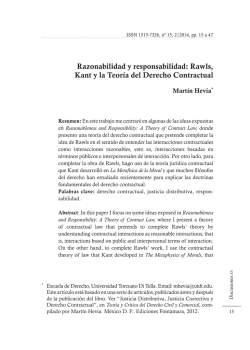 Rawls, Kant y la Teoría del Derecho Contractual