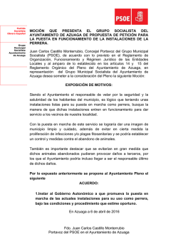 Mocion Perrera - Partido Socialista Obrero Español de Azuaga