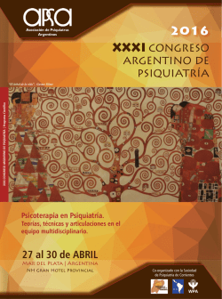 Programa en PDF - XXXI Congreso Argentino de Psiquiatría