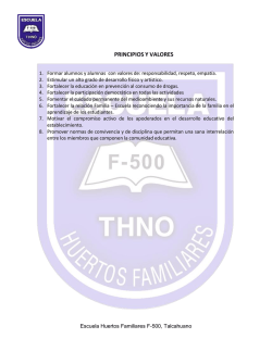 principios y valores - Escuela Huertos Familiares F-500