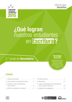 Qué logran nuestros estudiantes en Escritura? - UMC