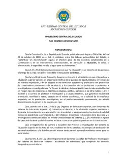 UNIVERSIDAD CENTRAL DEL ECUADOR SECRETARÍA GENERAL