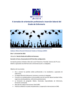 II Jornadas de orientación profesional e inserción laboral del Grado