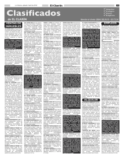 Clasificados diario El Clar&iacute;n de La Victoria s&aacute;bado 9 de abril de 2016