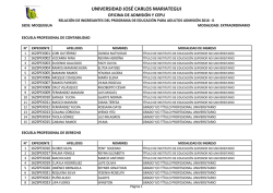 MOQUEGUA --> Ingresantes Examen ExtraOrdinario.