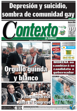 Vela comparece ante el Congreso - Periódico Contexto de Durango
