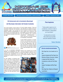 Noticias de Contraloria 2016 - Contraloría Municipal del Municipio