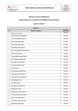 resultados de la evaluaci&oacute;n curricular