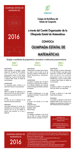 Campeche - Olimpiada Mexicana de Matemáticas