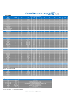 Tarifas - Aerolineas Cargo