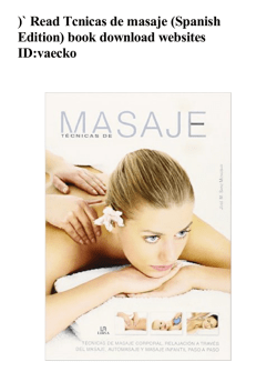 Read Tcnicas de masaje (Spanish Edition) book