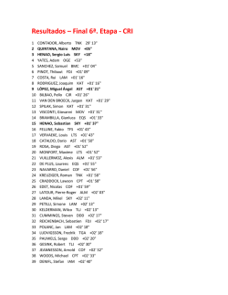 Resultados – Final 6ª. Etapa - CRI