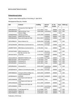 5. April 2016 Wertpapierart/Se