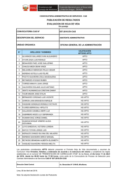PUBLICACI&Oacute;N DE RESULTADOS EVALUACION DE HOJA DE VIDA