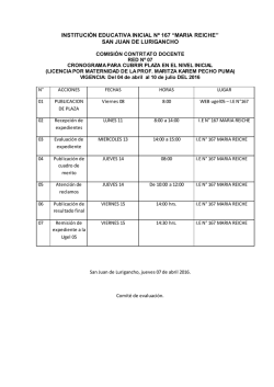 Convocatoria Contrato docente IE Nº 167 María Reiche