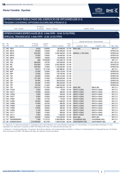 Operaciones Especiales. Operaciones resultado