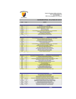 calendario de la FIAGC
