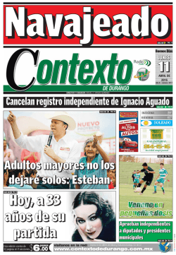 Hoy, a 33 años de su partida - Periódico Contexto de Durango