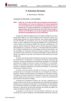 Convocatoria - Boletín Oficial de la Región de Murcia