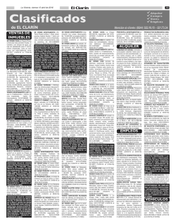 Clasificados Diario El Clarín de La Victoria Viernes 15 de Abril de