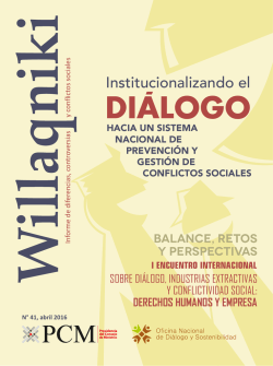 Institucionalizando el - Oficina Nacional de Di&aacute;logo y Sostenibilidad