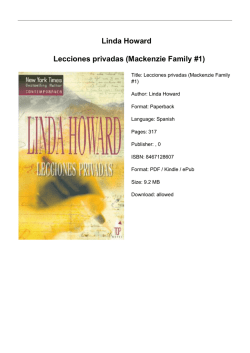 Linda Howard Lecciones privadas (Mackenzie Family #1)