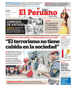 El terrorismo no tiene cabida en la sociedad - Peruana