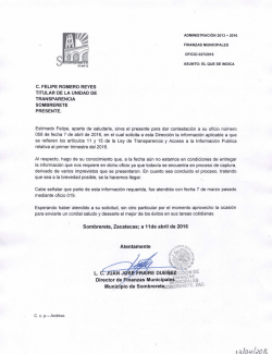 Page 1 ADMINISTRACIÓN 2013 — 2016 FINANZAS MUNICIPALES