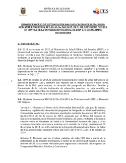 INFORME PROCESO DE SUSTANCIACIÓN 006-2015-CS