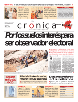 jueves 14 de abril - La Crónica de Hoy en Hidalgo