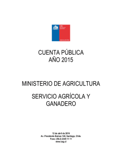 cuenta pública año 2015 ministerio de agricultura servicio