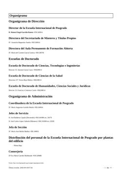 Organigrama Organigrama de Dirección Escuelas de Doctorado